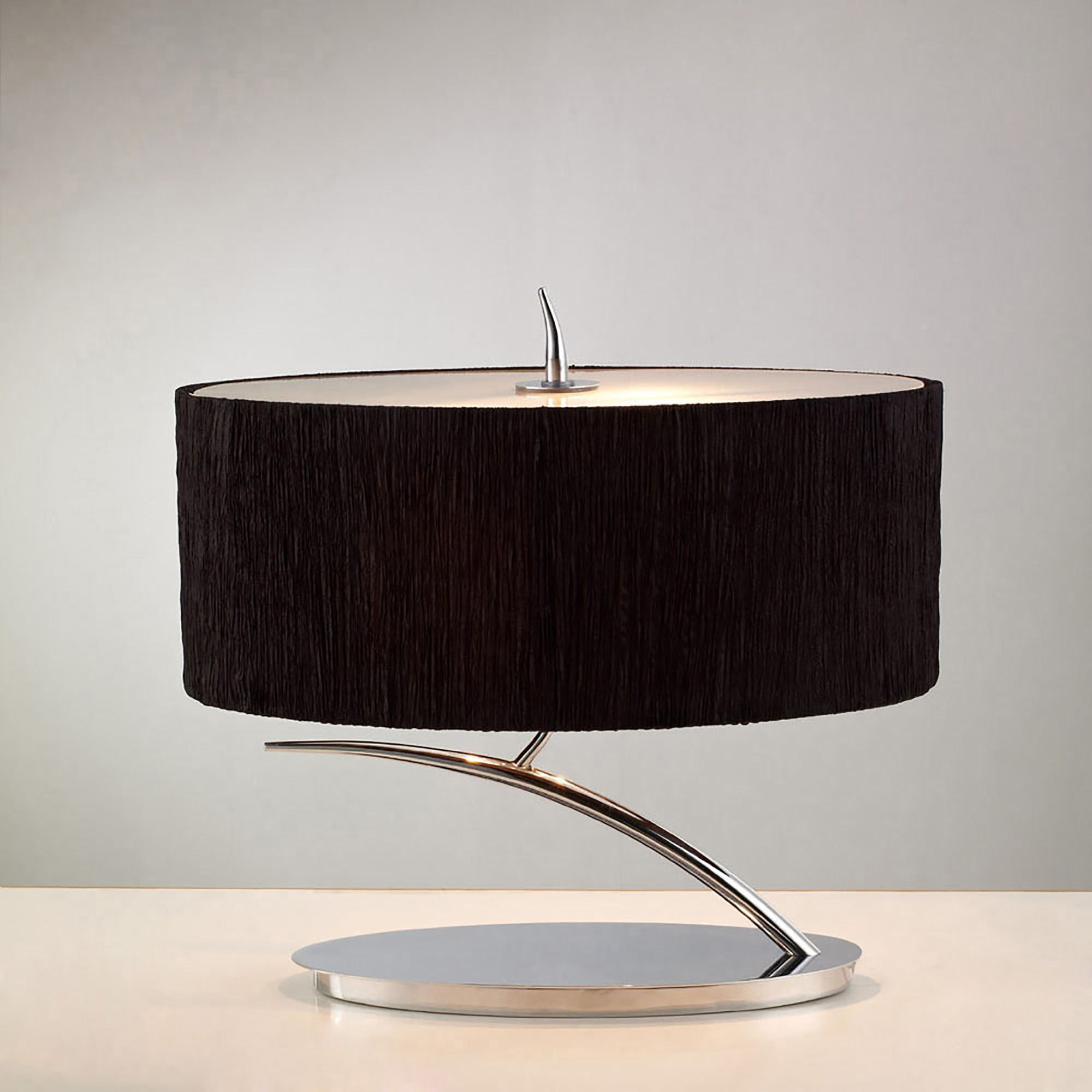 Eve Polished Chrome-Black Table Lamps Mantra Shaded Table Lamps